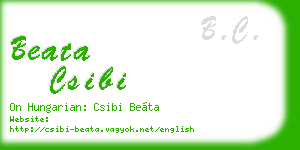 beata csibi business card